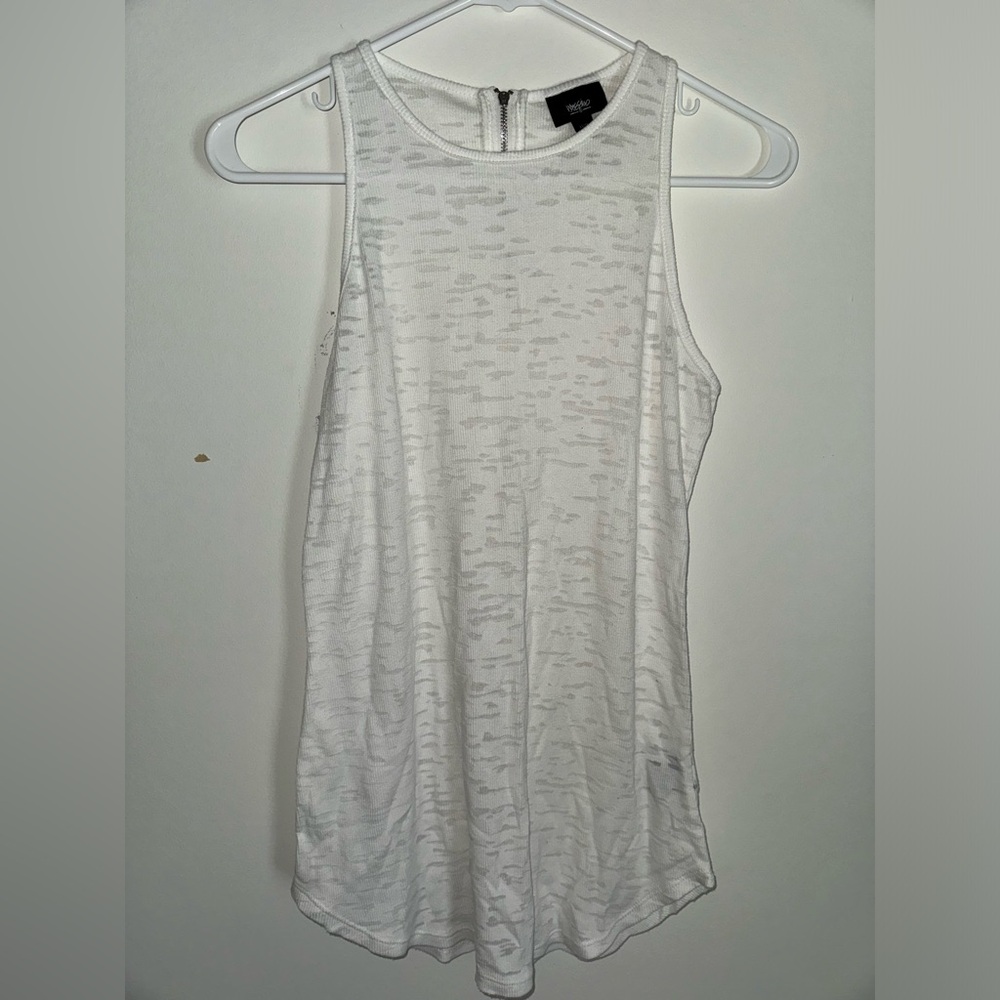 White Sleeveless Tank Top
